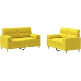  2-dijelni set sofa s jastucima svjetložuti od tkanine | shoptok.hr