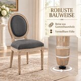  Blagovaonske stolice set od 2 kuhinjske stolice s naslonom izgled lana za blagovaonski stol siva+prirodna | shoptok.hr