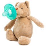 Minikoioi tolažilna duda - silikon sleep buddy s plišasto igračo rjav medvedek rjava Cene