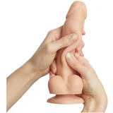 S - dvoslojni, potplat, realistični dildo (prirodni)