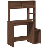 Maison Chic pisalna miza - računalniška miza s policami rjav hrast 100x45x140 cm inž. les, (21785494) Cene