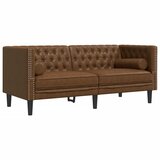  Dvosjed Chesterfield s jastučićima smeđi umjetne brušene kože | shoptok.hr