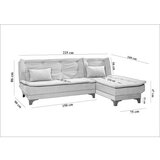 Atelier Del Sofa ugaona garnitura kelebek corner right grey