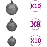  Umjetno osvijetljeno božićno drvce s kuglicama bijelo 240 cm | shoptok.hr
