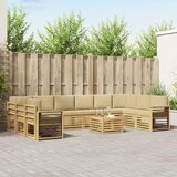  Set vanjskih sofa 11 pcs Bijela i bež 59 x 59 x 37 cm Poliester | Eponuda.com