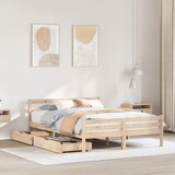 vidaXL Posteljni okvir brez vzmetnice 120x190 cm trdna borovina Cene