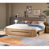 Livetastic POSTELJA 180 cm x 200 cm , leseni material siva, hrast artisan Cene
