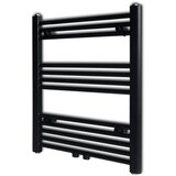 vidaXL kupaonski radijator za ručnike s prečkama ravni crni 600 x 764 mm cijene