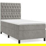 Box spring postelja z vzmetnico svetlo siva 90x200 cm žamet, (20791088) | Shoptok.si