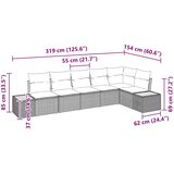  Sjedeća garnitura za vrt 6 kom. Siva Poli ratan Svjetlosiva 319 x 154 x 69 cm | shoptok.hr