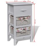 Ormarić s 1 ladicom i 2 košare bijeli od drva paulovnije - Bijela 35 x 25 x 60.5 cm 1 | shoptok.hr