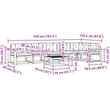  Set vanjskih sofa 7 kom. Bijela i bež Poliester | shoptok.hr