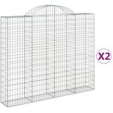  Lučne gabionske košare 2 kom 200x30x160/180cm pocinčano željezo | shoptok.hr