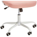 Hom`in vrtljivi stol kovina, umetna masa, tekstil bela, pink | Shoptok.si