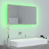 vidaXL LED kopalniško ogledalo betonsko sivo 80x8,5x37 cm iverna pl. | Shoptok.si