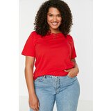 Trendyol Curve Red Rib Knitted T-Shirt Cene
