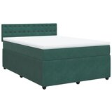 vidaXL Box spring postelja z vzmetnico temno zelena 160x200 cm žamet, (21321125) | Shoptok.si
