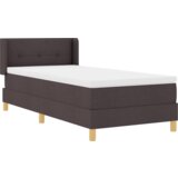  Krevet s opruga kutije Tamno smeđa i bijela 80 x 200 cm tkanina | shoptok.hr