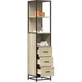 vidaXL Kopalniška omarica sonoma hrast 35x37,5x166 cm inženirski les | Shoptok.si