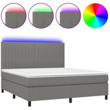  box spring s madracem LED tamnosivi 180x200 cm tkanina | shoptok.hr