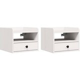 Noćni ormarić 2 pcs Bijelo 38 x 36 x 29,5 cm Masivna borovina | shoptok.hr