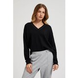Moodo Women's sweater with V-neck - black Cijene