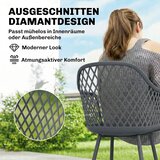  Set od 4 plastične vrtne stolice s naslonima UV otporne 56x51x84 cm tamno sive | shoptok.hr