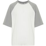 Trendyol Men's Gray Oversize Pocket Color Block 100% Cotton T-Shirt Cene