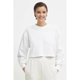 Calvin Klein Jeans Bombažen pulover ženska, bela barva, J20J223072