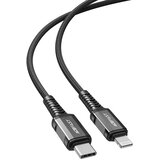 Acefast kabel Tip C za iPhone Lightning 8-pin MFi 3A PD30W aluminijska legura C1-01 1,2 m crna | shoptok.hr