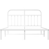 Metalni okvir za krevet s uzglavljem bijeli 150x200 cm | shoptok.hr