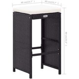 vidaXL 9-dijelni vrtni barski set od poliratana crni | shoptok.hr