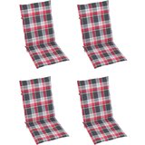 vidaXL Jastuci za stolice 4 kom crveni karirani 120x50x3 cm od tkanine Cijene