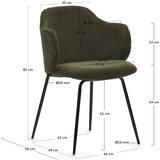Kave Home Zeleni jedilni stoli iz rebrastega žameta v kompletu 2 ks Yunia – | Shoptok.si
