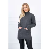 Kesi Sweater with stand-up collar graphite