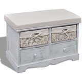 vidaXL Klupa za pohranu bijela 62 x 33 x 42 cm od drva paulovnije cijene