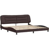 vidaXL Posteljni okvir z vzglavjem temno rjav 200x200 cm blago, (21088924) | Shoptok.si