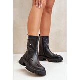 Boto Women's Eco Leather Ankle Boots With Zipper And Decorative Details Black Reritha | shoptok.hr