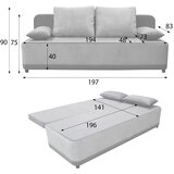 MID.YOU ZOFA S POSTELJNO FUNKCIJO, barve korale tekstil | Shoptok.si