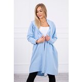 Kesi Cardigan with oversize print in azure color Cene