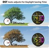 HAITANG 20 cm digitalna stenska ura z RGB-prikazom in daljincem | Shoptok.si