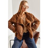 Bianco Lucci Women's Suede Coat with Buckled Sleeves | Eponuda.ba