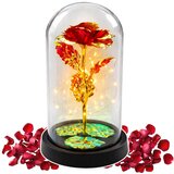  Vječna kristalna ruža u kupoli s LED rasvjetom crvena 21x11cm | shoptok.hr
