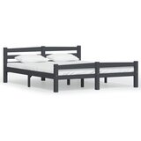 The Living Store Posteljni okvir temno siv iz trdne borovine 160x200 cm - Posteljni Okvir, (21526431) | Shoptok.si