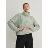 Reserved pleteni pulover z vzorcem kite - zelena | Shoptok.si