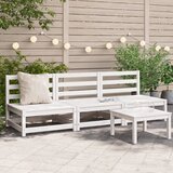 Maison Chic Vrtni kavč - Zunanji kavči brez naslonov 3 kos beli 70x70x67 cm trdna borovina, (22040603) | Shoptok.si
