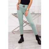 Kesi Ribbed leggings with a high waist dark mint Cijene