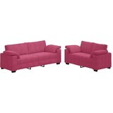  Dvodijelni set sofa s jastucima, vinsko crveni baršun | shoptok.hr
