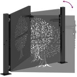  Vrtna vrata Crna 110 x 105 cm Čelik s praškastim premazom | shoptok.hr
