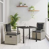  Vrtni set za objed 3 pcs Svijetlo siva poliratan | shoptok.hr